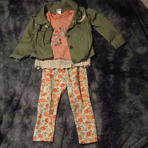 Floral Outfit with Green Jacket